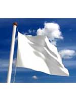 Plain White Flag 5ft x 3ft (100% Polyester) With Eyelets For Hanging
