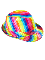 Rainbow Sequin Fedora Hat