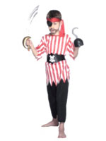 Red Stripe Pirate Boy Costume