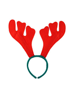 Reindeer Antlers Red Felt On A Green Headband