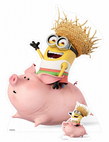 Dave Minion riding a pig - Cardboard Cutout