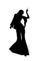 Disco Dancer Female - Silhouette Cardboard Cutout