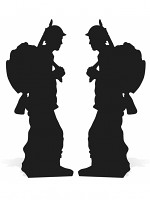 Soldier Silhouette Double Pack Black World War - Cardboard Cutout