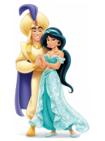 Princess Jasmine and Aladdin Mini Cardboard Cutouts