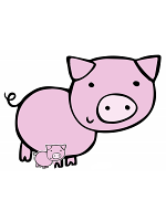 Cute Pig Farmyard Animal Cardboard Cut Out 