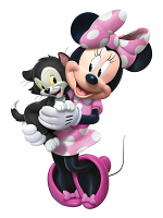 Pink Minnie Mouse and Figaro Cardboard Cutout