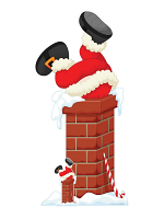 Santa Stuck In Chimney Christmas Decoration Cardboard Cutout