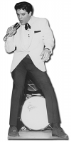 Elvis White Jacket and Drum - Cardboard Cutout