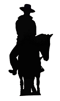 Cowboy on Horse (Silhouette) Black Lifesize Cardboard Cutout