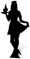 Waitress (Silhouette) Black - Cardboard Cutout