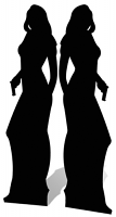 Secret Agent Double Girl Silhouette Black - Cardboard Cutout