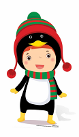 Mini Christmas Penguin - Cardboard Cutout