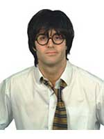 SCHOOLBOY Set Black wig and glasses * 1only in stock *