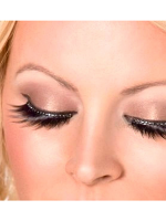 Glamour Eyelashes - Black - with Crystals - contains Glue