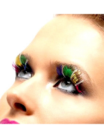 Rainbow Coloured Eyelashes - Multi-coloured - With Adhesive
