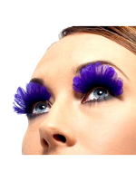 Feather Eyelashes - Purple - contains Glue