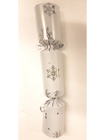 10" White with Silver Snowflake Cracker - 50