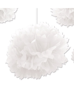 White Paper Fluff Ball Decoration 