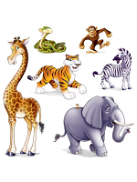 Jungle Animal Scene Setter Props
