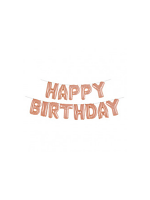 Happy Birthday Balloon Banner - Rose Gold