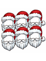 Christmas Santa Open Face Six Pack Mask 