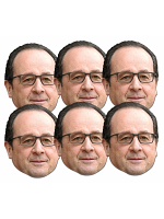 Francois Hollande 6 Pack of Masks great for Adult Party Games, Friends and Events