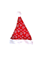 Santa Plush Hat with Silver Snowflakes