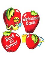 School Days Apple Cut Outs (4/pkg)