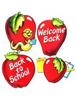 School Days Apple Cut Outs (4/pkg)