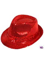 Sequin Gangster Hat - Red