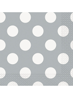 Silver Dot Lunch Napkins 