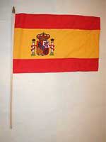 Spain Hand Held Flag- with crest