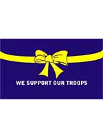 Support Our Troops Blue Flag 5ft x 3ft With Eyelets 