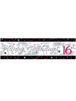  Sweet 16 Sparkle Banner Metallic 