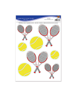 Tennis Balls & Racquets Peel 'N Place 12" x 17" 