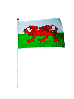 Wales Polyester Hand Held Flag 45 x 30 cm