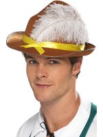 Bavarian Hat, Brown Hat with Feathers