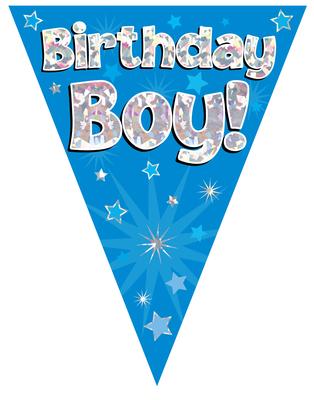 Holographic Birthday Boy Bunting