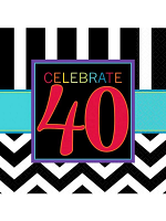 Happy Birthday Chevron Design 40 Napkin   