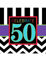 Happy Birthday Chevron Design 50 Napkin    