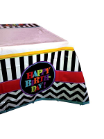 Happy Birthday Chevron Design Table Cloth