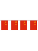 China Flag Bunting Rectangular Flags 6 Mtr long 20 flags Polyester