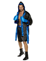 Down For The Count With Robe, Belt, Shorts And Boxing Gloves