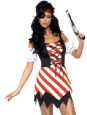 Fever Pirate Costume With Dress, Sleeves, Eye Patch And Scarf 