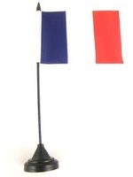 France Table Flag with Stick and Base