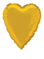 Foil Balloon Heart Solid Metallic Gold 