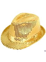 Sequin Gangster Hat - Gold