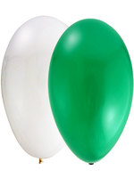  Balloons Standard 12" Green And White 