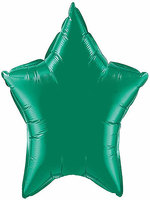 Foil Balloon Star Solid Metallic Green 