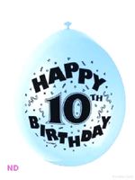 Balloons 'HAPPY 10th BIRTHDAY'  9" Latex Balloons (10) 